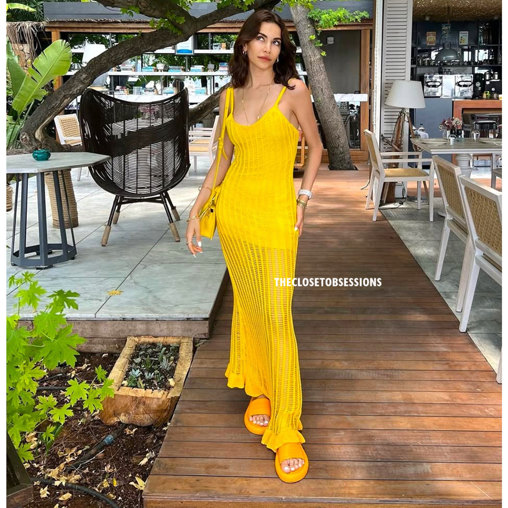 Mango x Simon Miller NWT Yellow Knit Maxi Dress 6 - Picture 15 of 16
